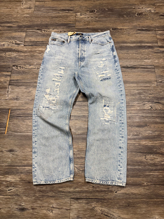 POLO RALPH LAUREN LIGHT WASH BORO DISTRESSED JEANS (29)