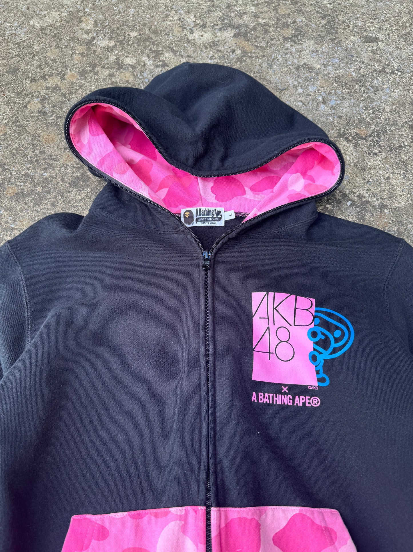 BAPE PINK CAMO HOODIE (L)