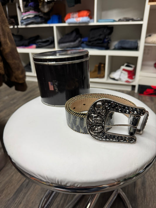 BB SIMON PYTHON LEATHER BLACK STUDS (30-36)