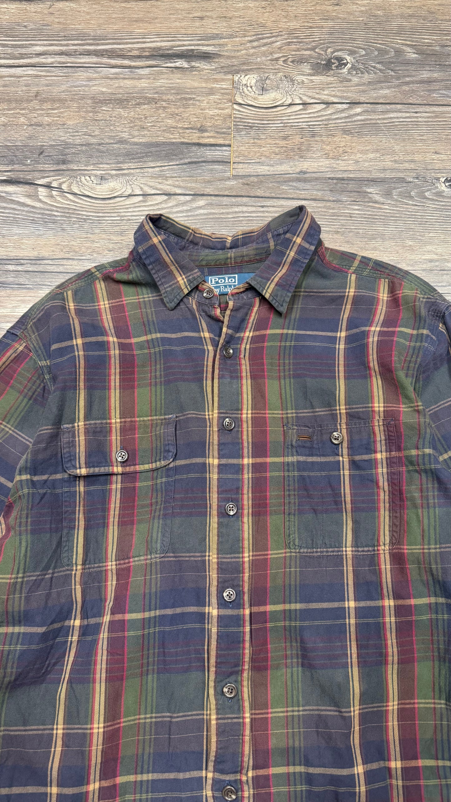 POLO RALPH LAUREN CHECKED BUTTON-UP (L)