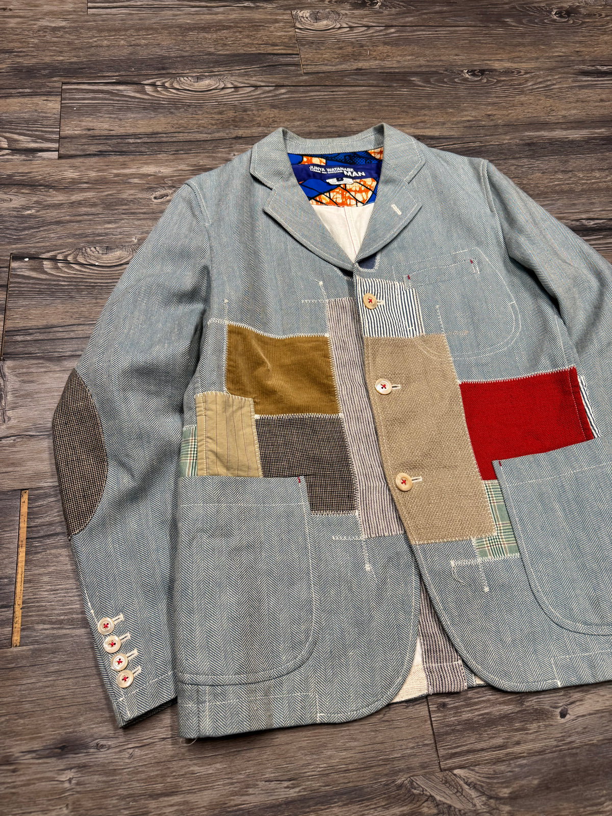 JUNYA WATANABE SS16 PATCHWORK LINEN BLAZER (S)