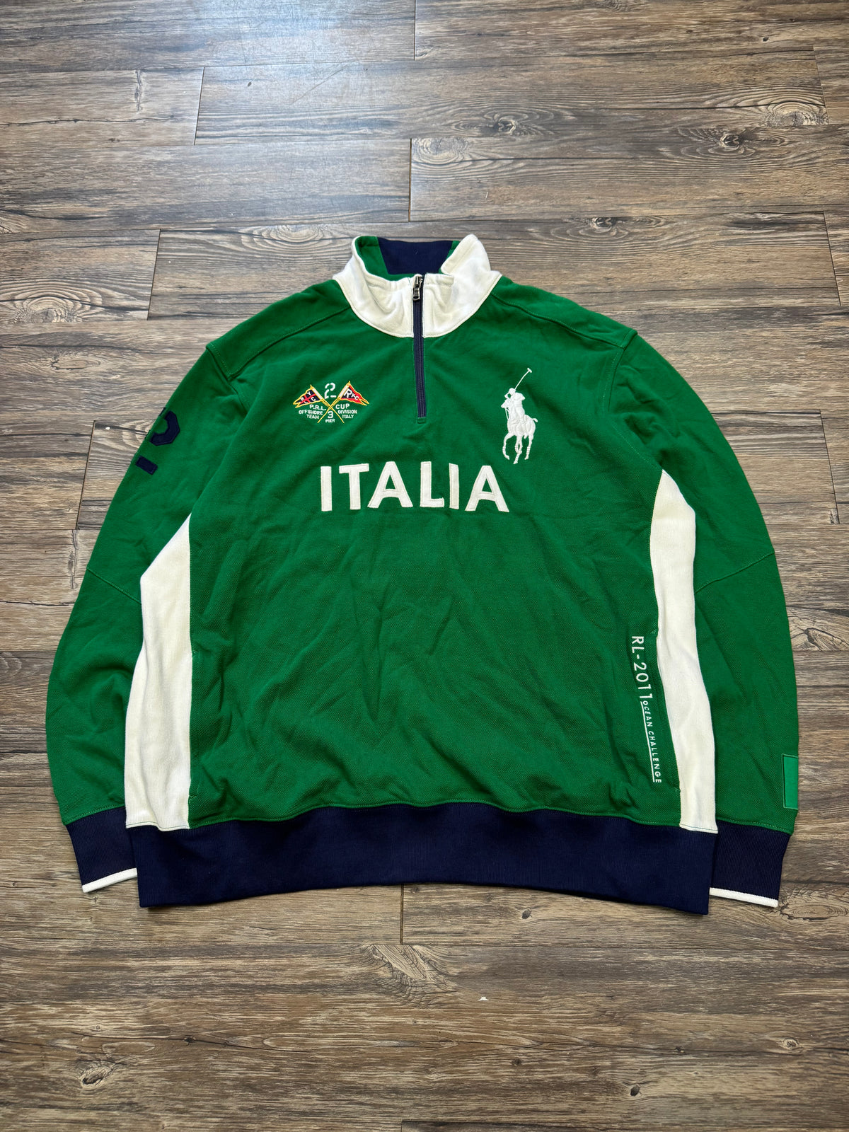 POLO RALPH LAUREN ITALIA BIG PONY QUARTER ZIP PULLOVER (XXL)