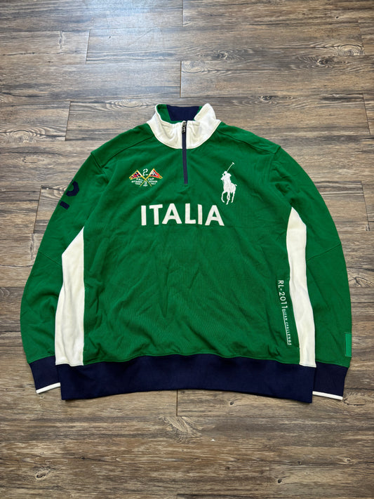 POLO RALPH LAUREN ITALIA BIG PONY QUARTER ZIP PULLOVER (XXL)