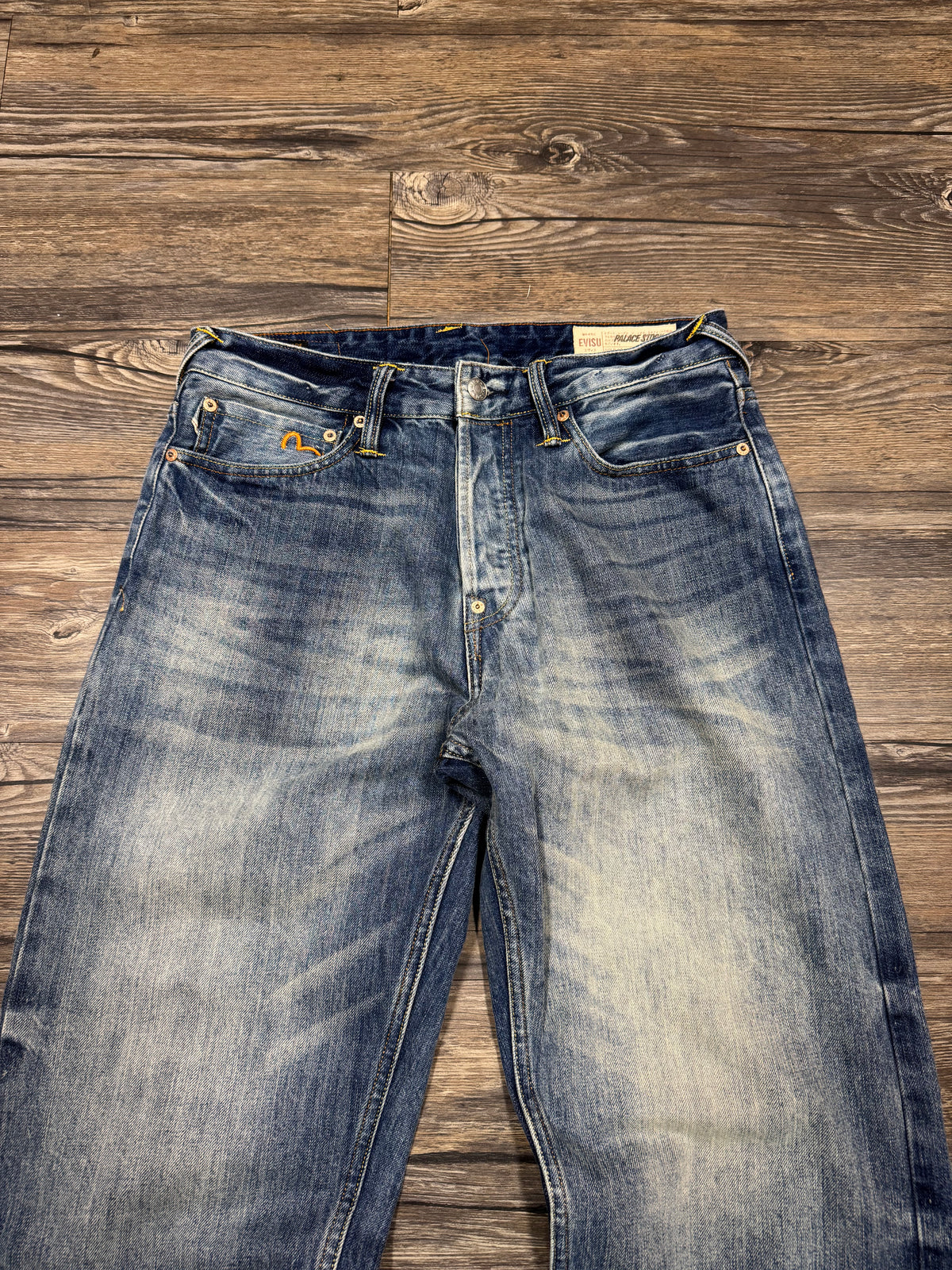 PALACE X EVISU SS23 STONE WASH CHERRY BLOSSOM JEANS (30)