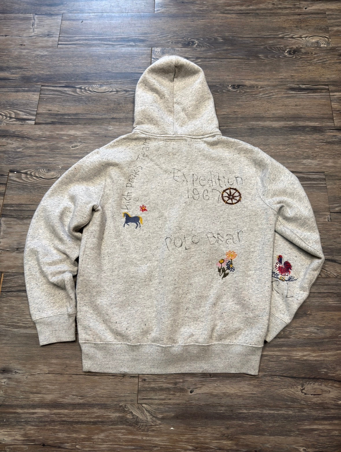 POLO RALPH LAUREN COUNTRY EMBROIDERED STENCIL AFTER HOOD SWEATSHIRT (M)