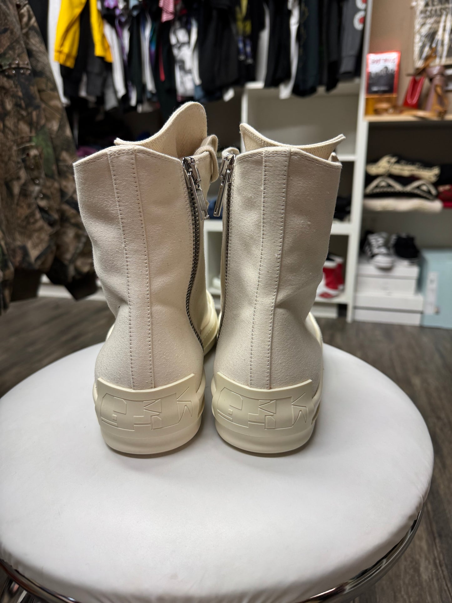 RICK OWENS DRKSHDW HI-TOP MILK RAMONES (9-9.5)