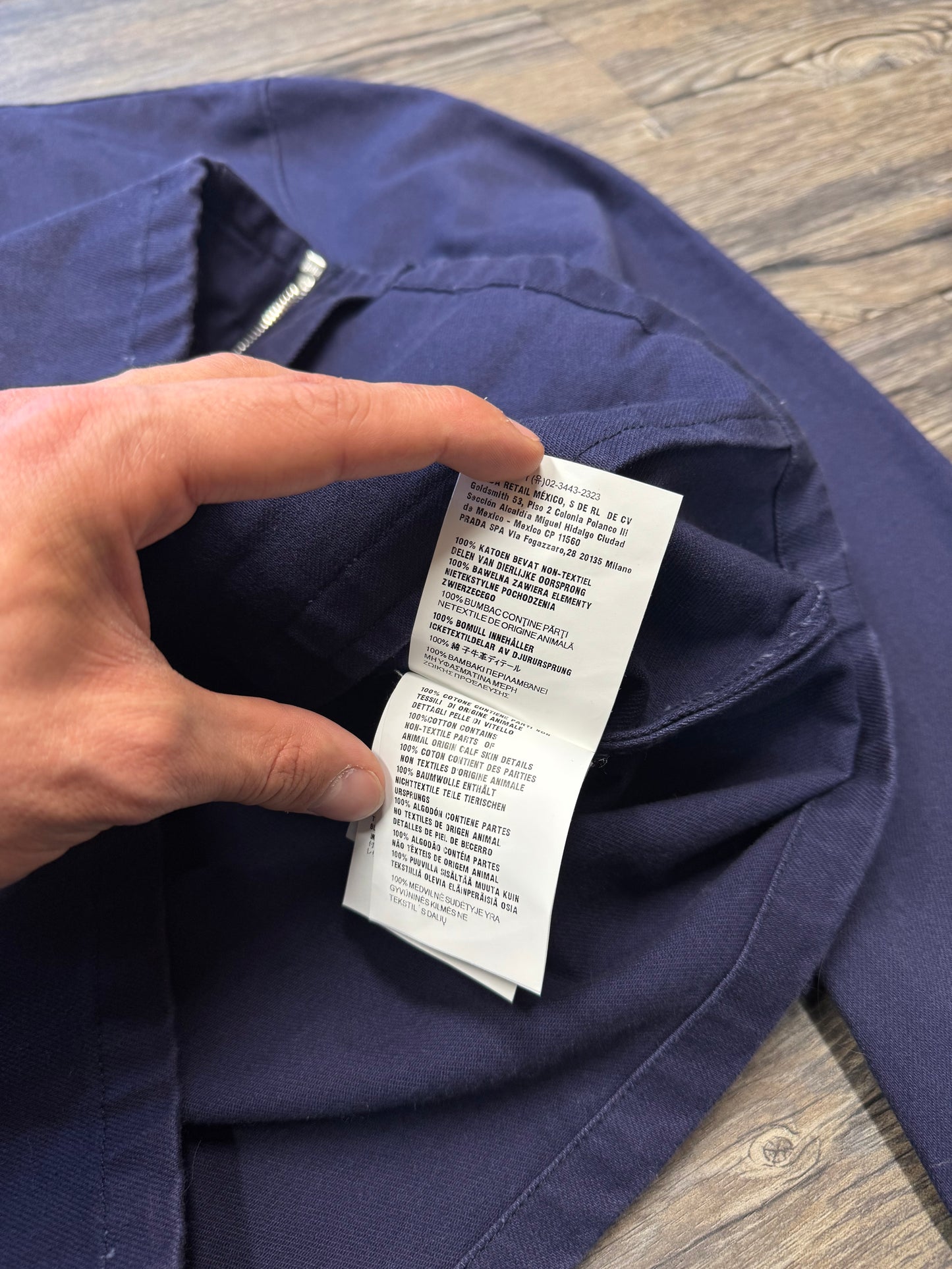 PRADA TRIANGLE LOGO NAVY TRACK JACKET (L)