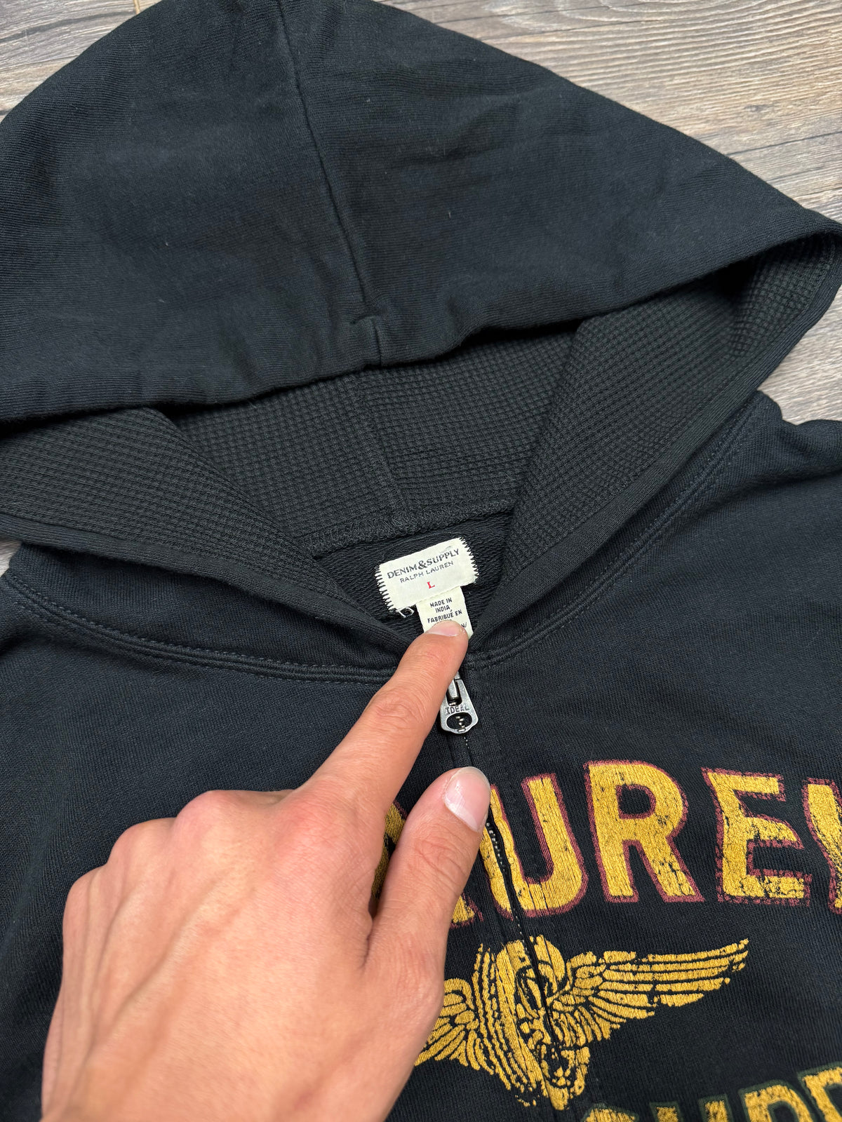 POLO RALPH LAUREN DENIM & SUPPLY ZIP-UP HOODIE (L)