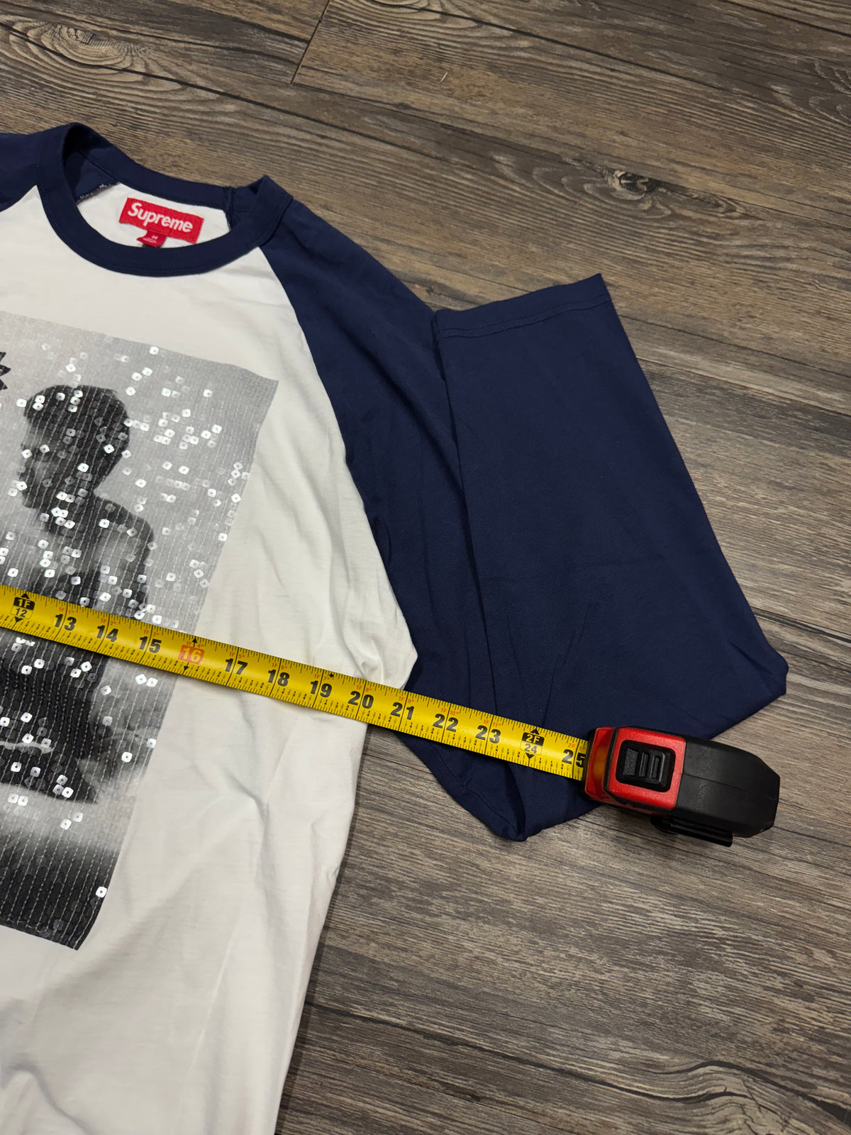 SUPREME X LARRY CLARK GLITTER CUPID BASEBALL T-SHIRT (M)