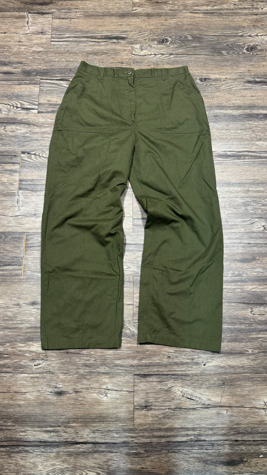 MILITARY OLIVE GREEN WORK PANTS (34x32)