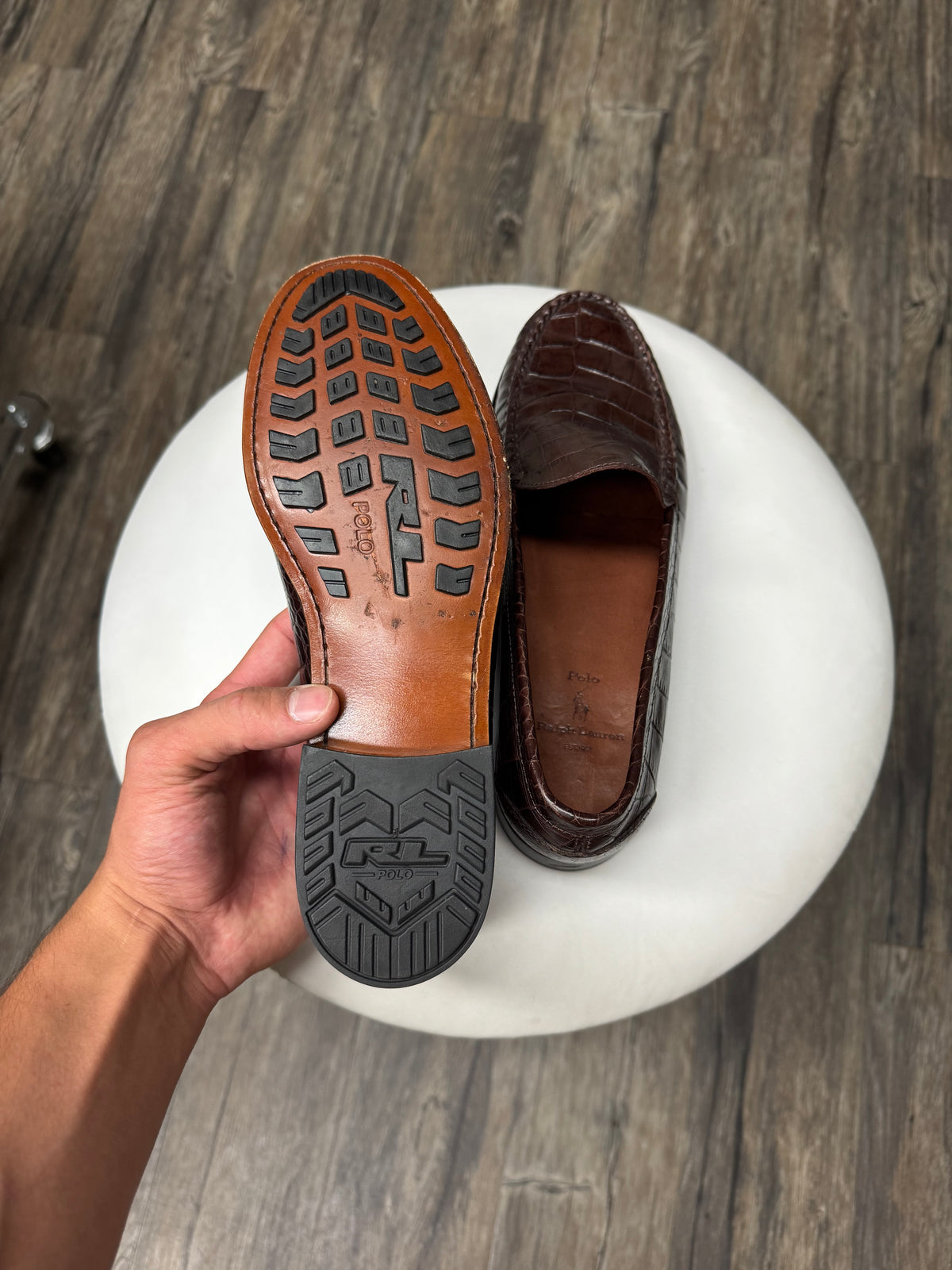 VTG RALPH LAUREN ALLIGATOR LOAFERS (8.5)