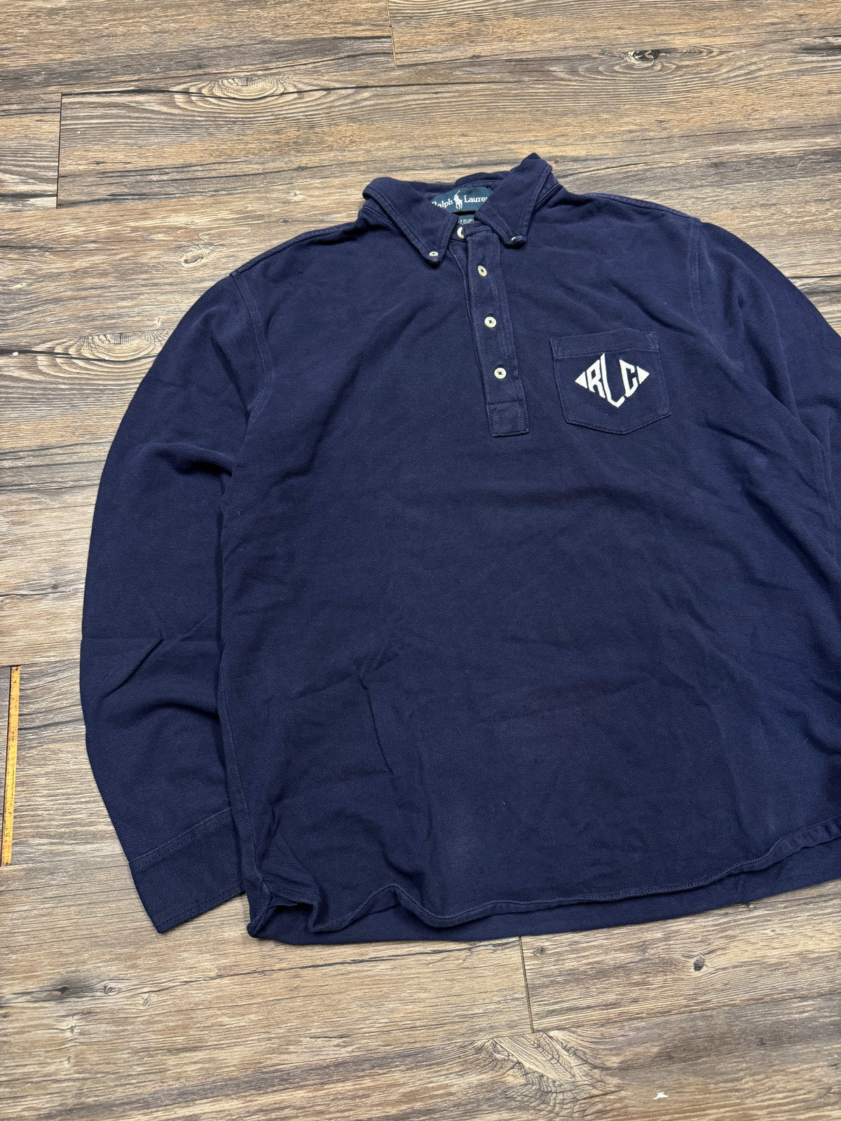 POLO RALPH LAUREN RLC COLLARED QUARTER BUTTON SHIRT (L)