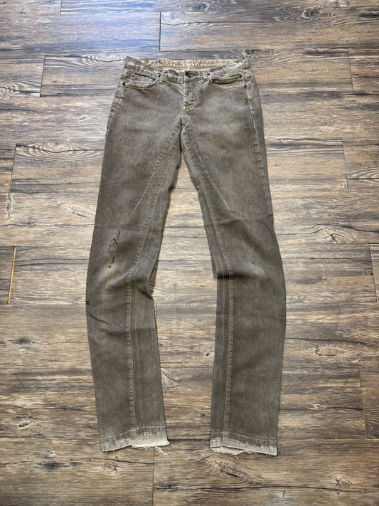 RICK OWENS DETROIT CUT TAN DENIM JEANS (27)