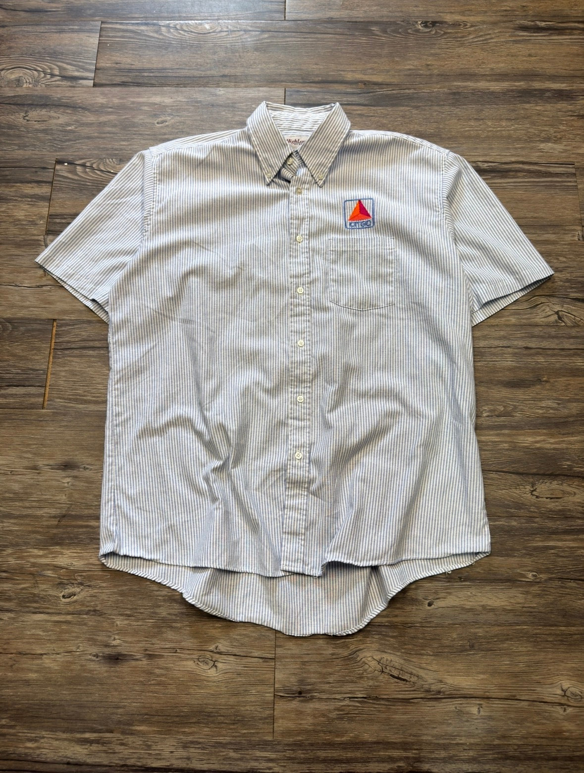 VINTAGE CITGO STRIPED SHIRT (L)