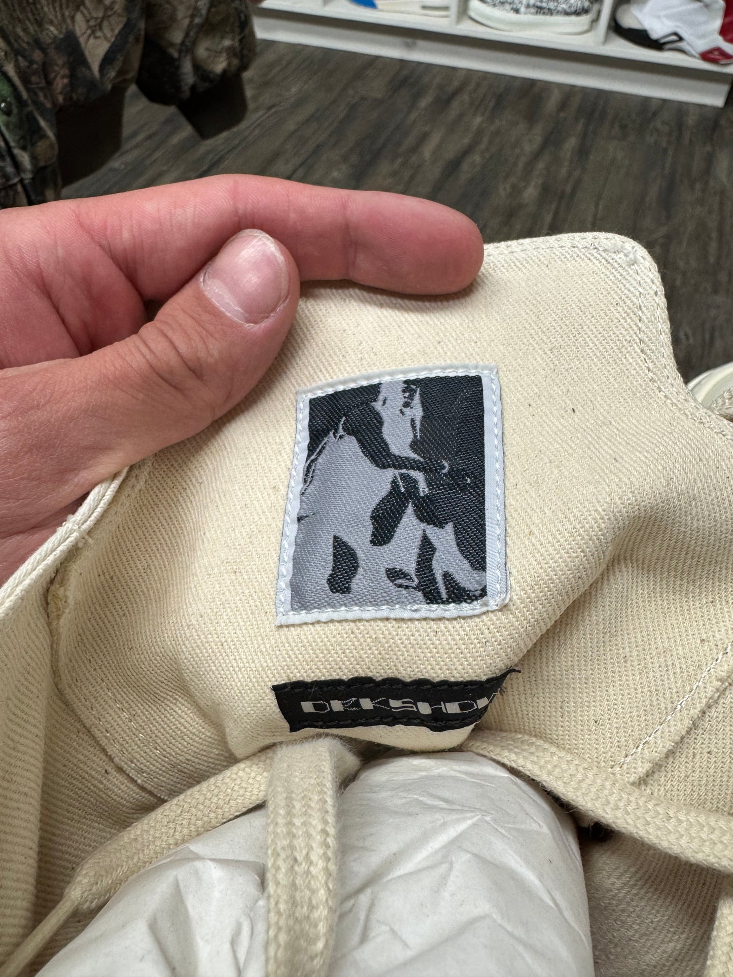 RICK OWENS DRKSHDW HI-TOP MILK RAMONES (9-9.5)