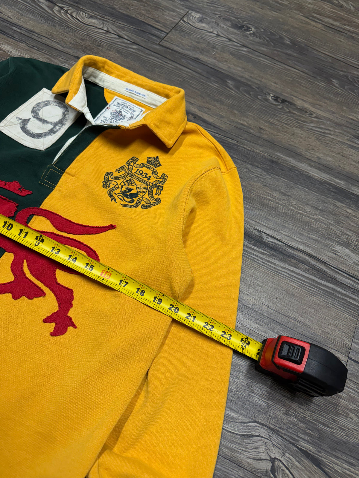 POLO RALPH LAUREN RUGBY LINE LION COLORBLOCK CREST LONGSLEEVE (M)