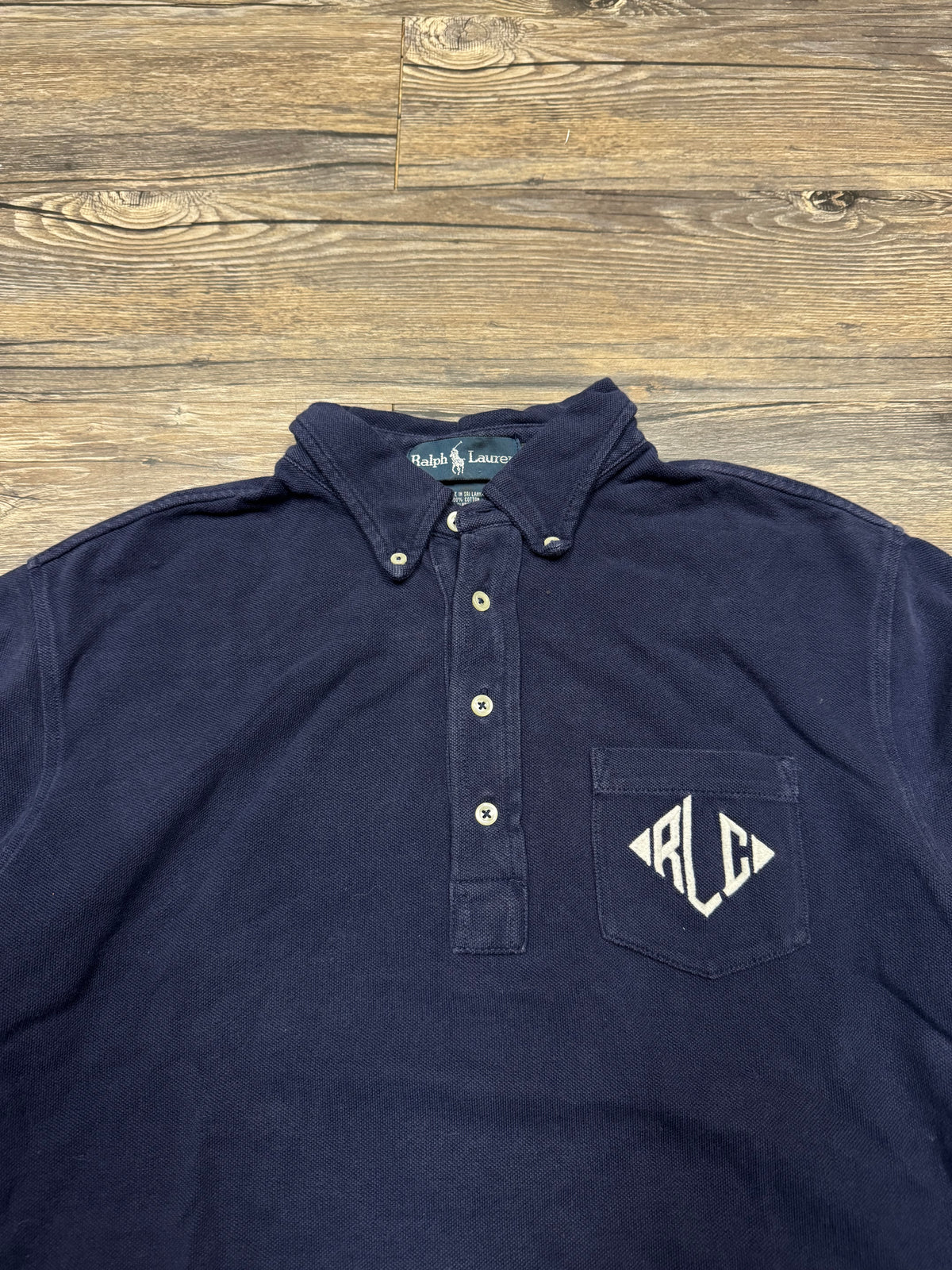 POLO RALPH LAUREN RLC COLLARED QUARTER BUTTON SHIRT (L)