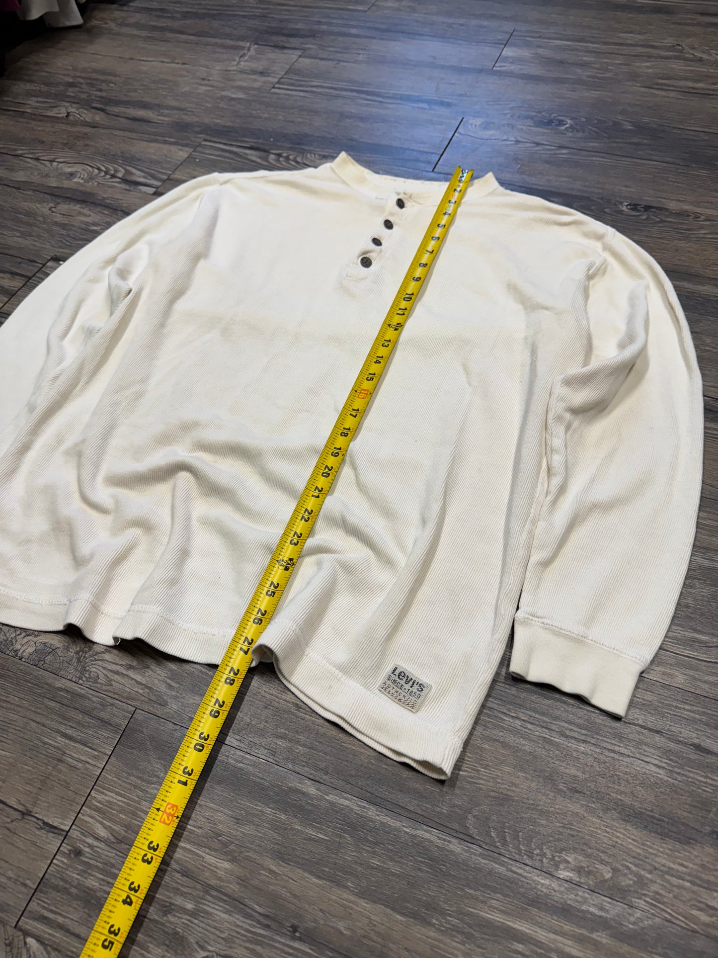 VTG LEVI STRAUSS CREAM HENLEY (L)