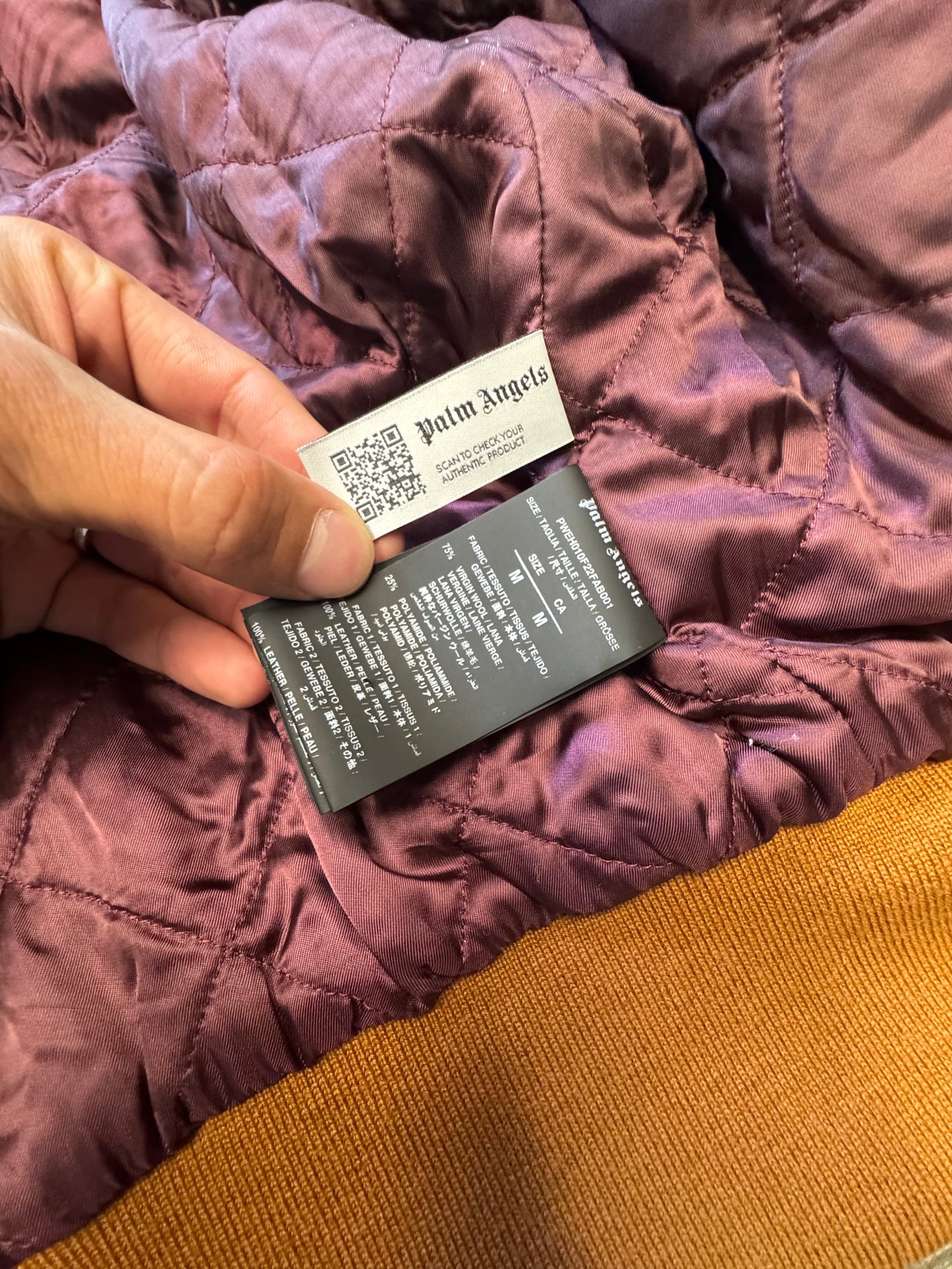 PALM ANGELS FLAME LEATHER JACKET (M)