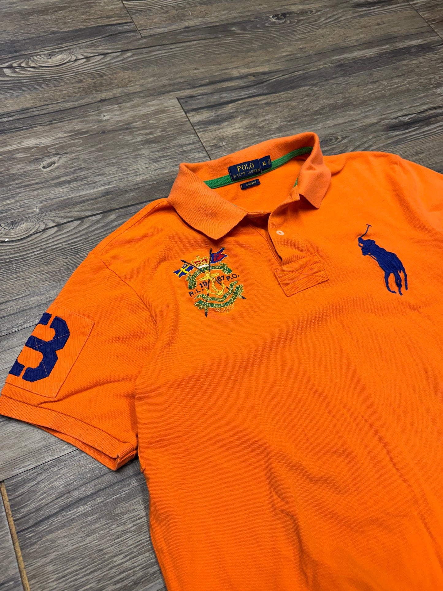 POLO RALPH LAUREN BIG LOGO ORANGE POLO (XL)