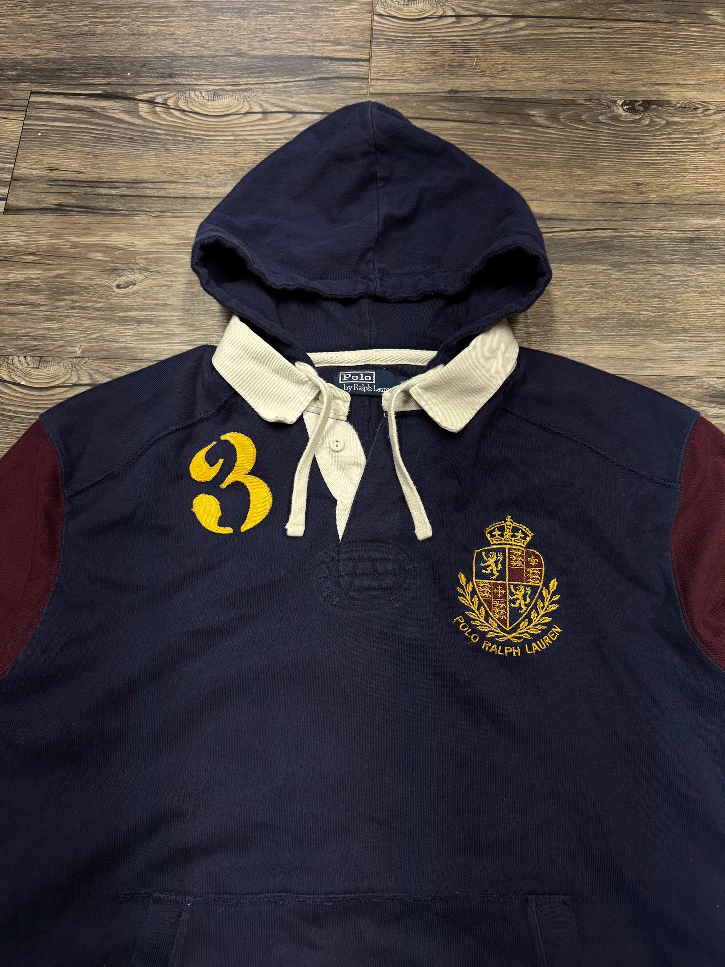 POLO RALPH LAUREN COLORBLOCK COLLARED HOODIE (XXL)