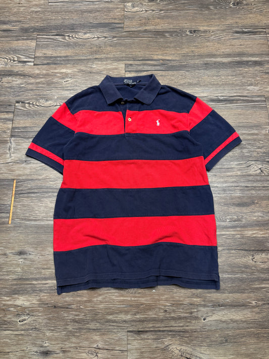 POLO RALPH LAUREN STRIPED SMALL PONY POLO SHIRT (XXL)