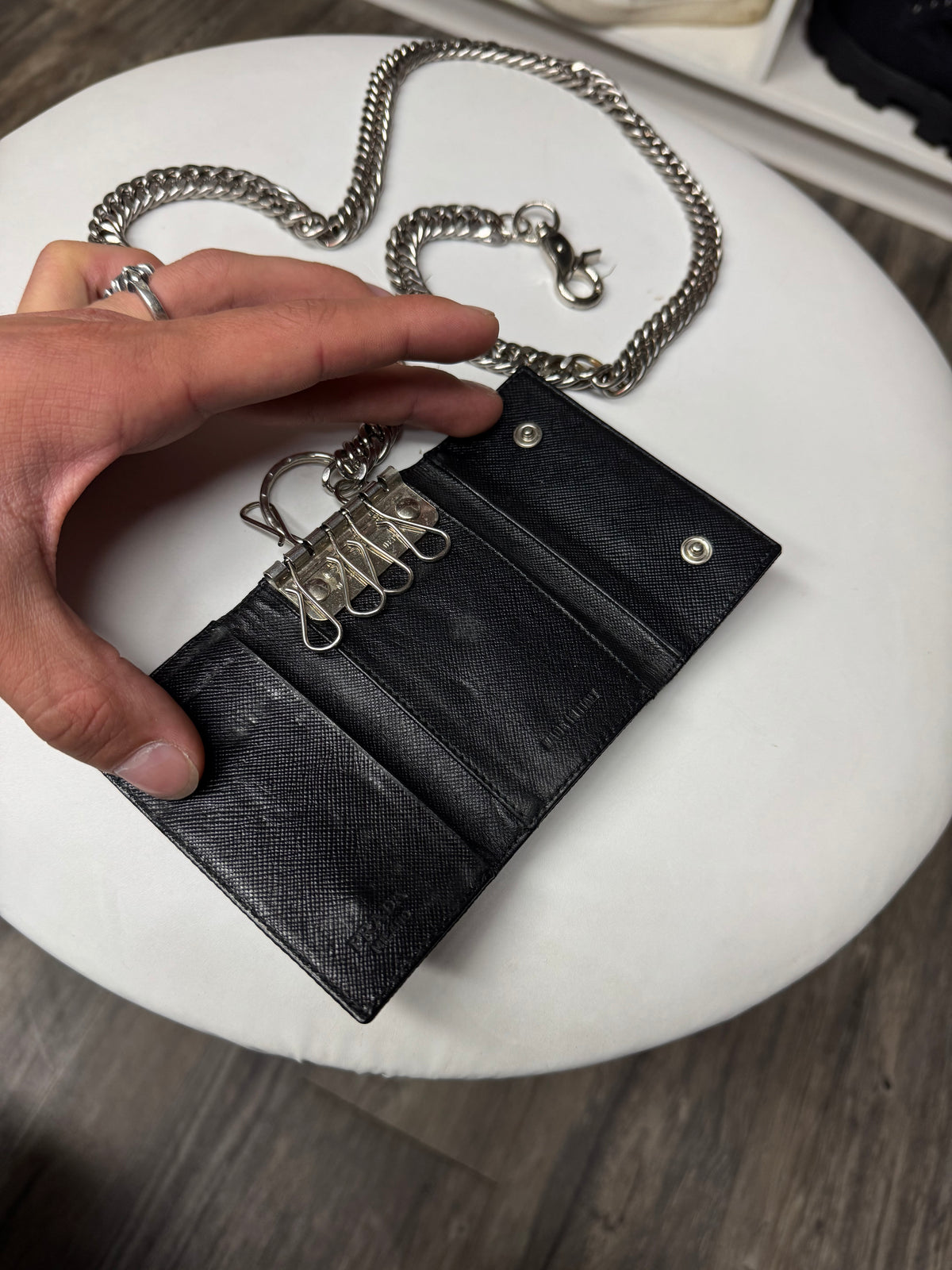 PRADA NYLON WALLET + CHAIN (OS)
