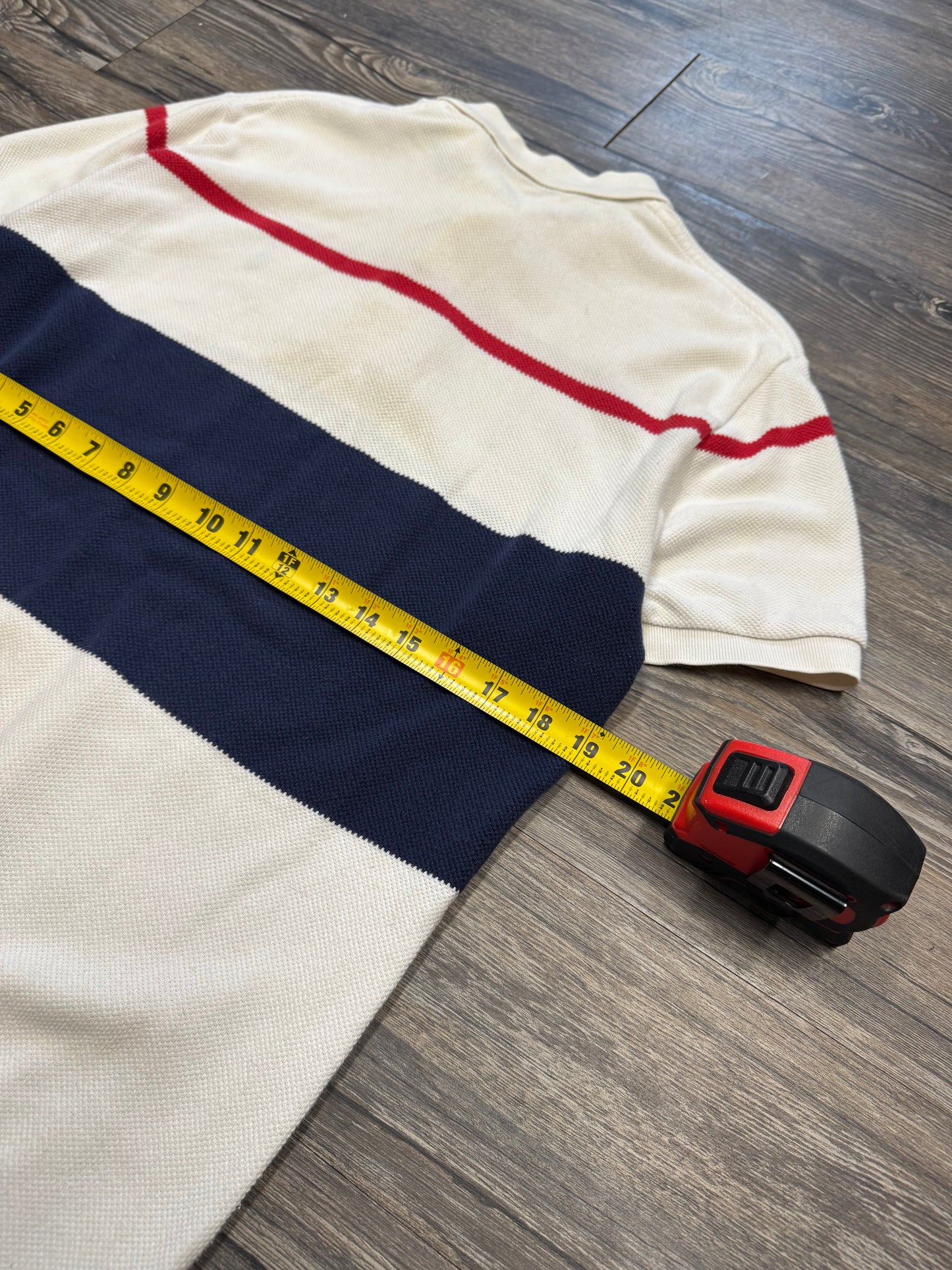 POLO RALPH LAUREN RIBBED STRIPED POLO SHIRT (M)