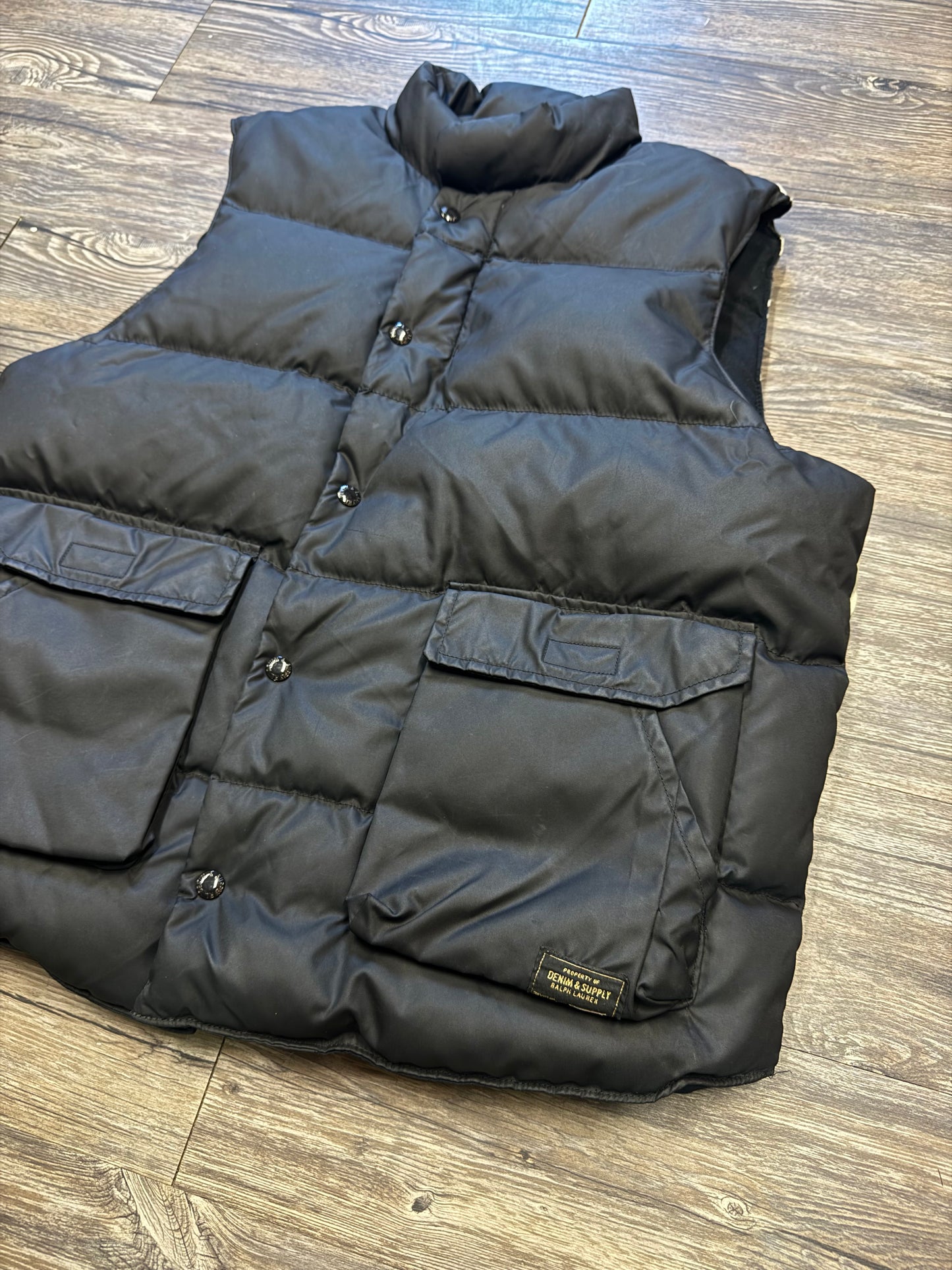 DENIM & SUPPLY RALPH LAUREN FLAG PUFFER VEST (L)