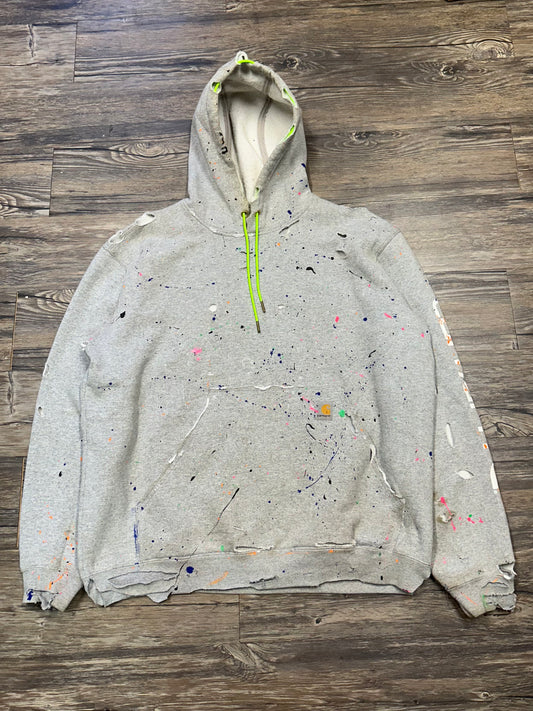 VINTAGE CARHARTT PAINT SPLATTER HOODIE (LARGE)