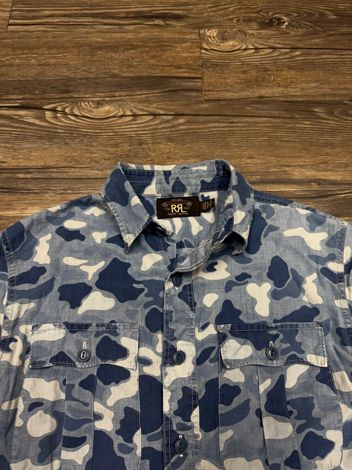 RRL CAMOFLAUGE BUTTON UP SHIRT (S)