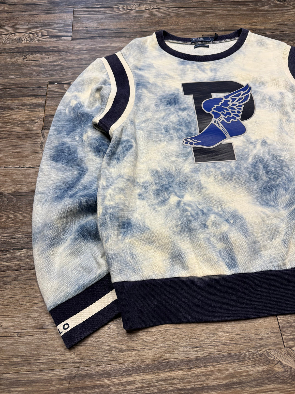 POLO RALPH LAUREN INDIGO STADIUM WING SWEATER (L)
