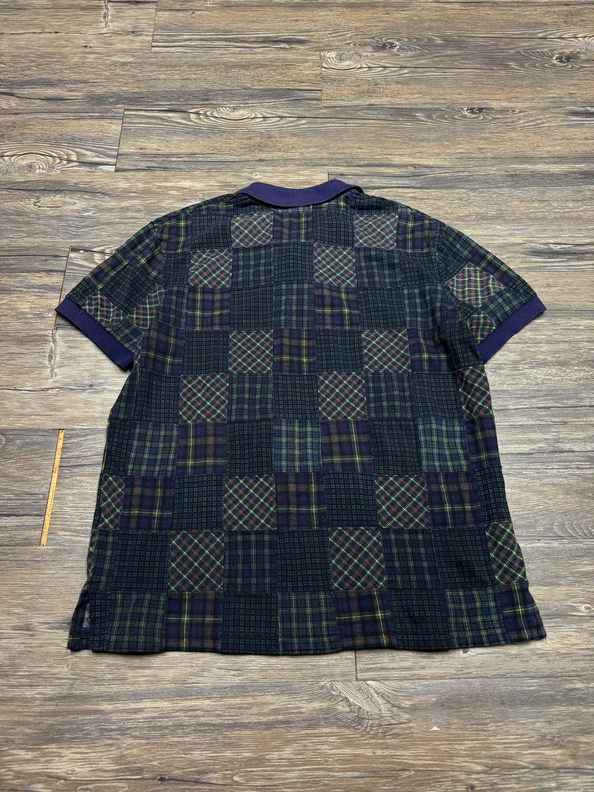 POLO RALPH LAUREN PATCHWORK PLAID POLO (M)