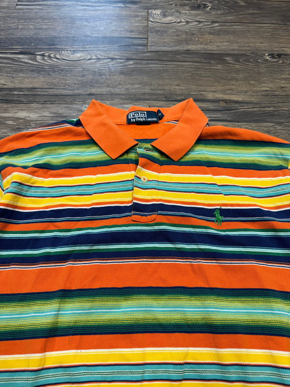 POLO RALPH LAUREN MULTI-COLOR STRIPED POLO (XL)
