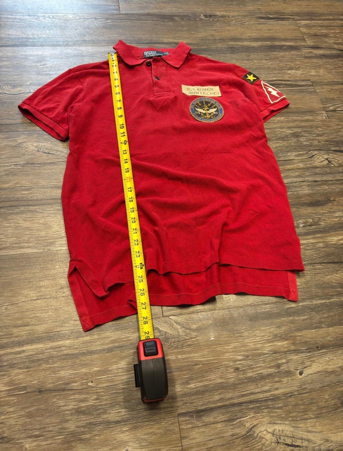 POLO RALPH LAUREN CUSTOM FIT PATCH & TIGER MOTIF SHIRT (M)