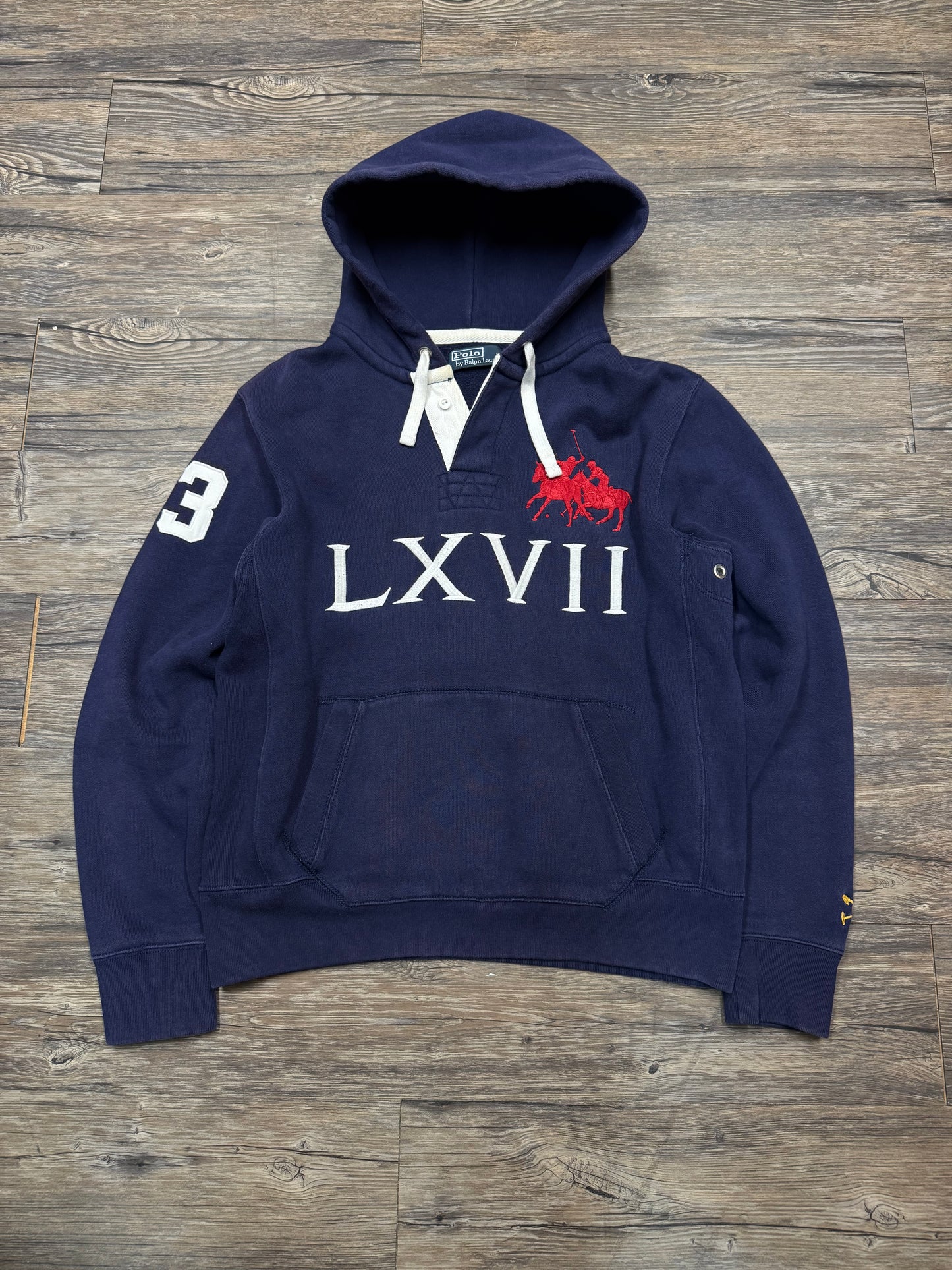 RALPH LAUREN LXVII BIG #3 HENLEY HOODIE (M)
