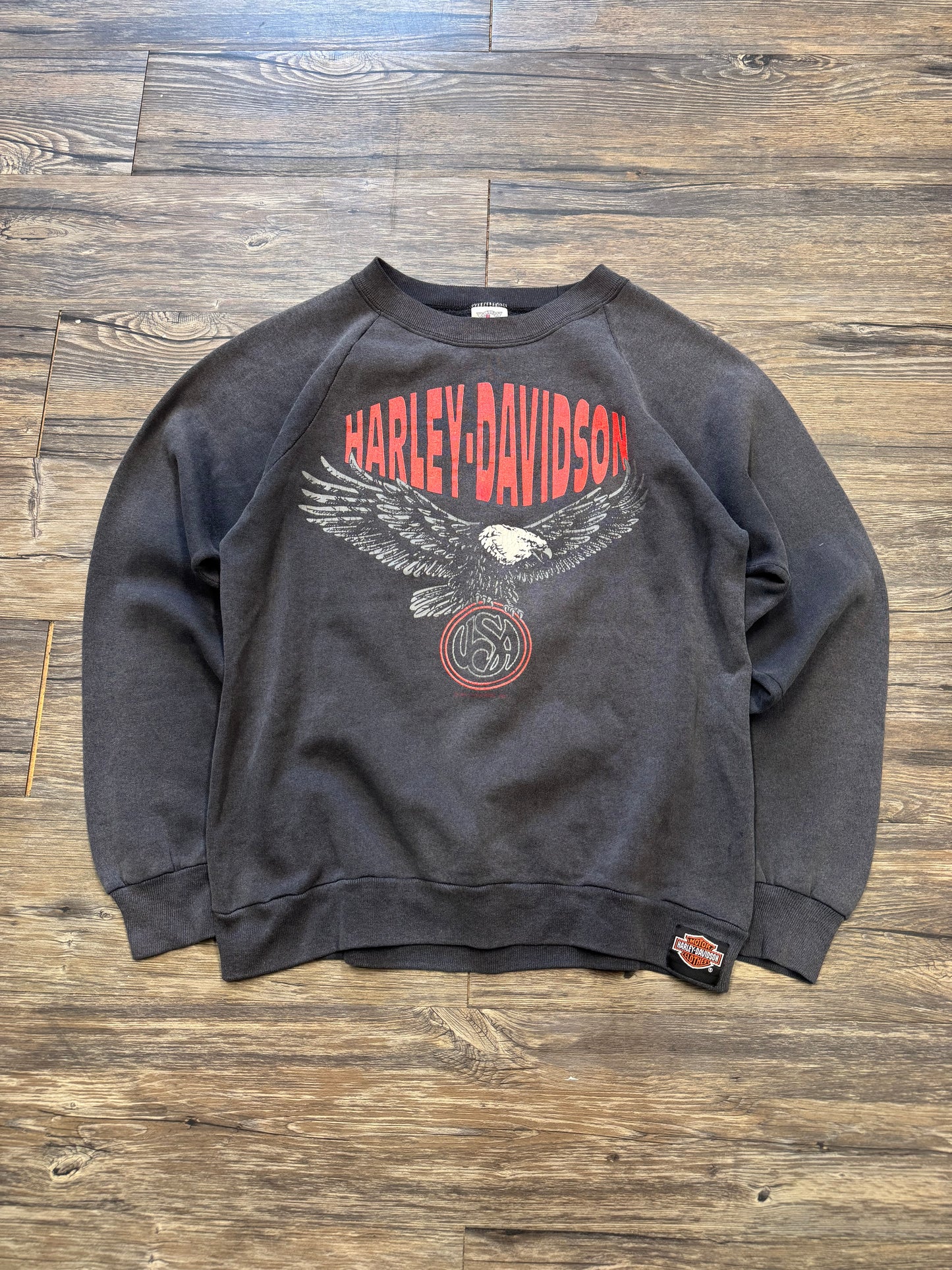 VINTAGE HARLEY DAVIDSON EAGLE RAGLAN CREWNECK (M)