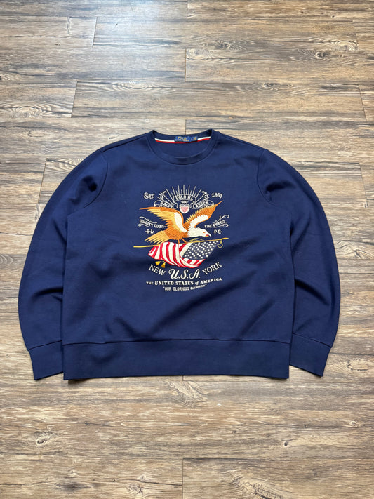 POLO RALPH LAUREN AMERICAN FLAG SWEATSHIRT (L)