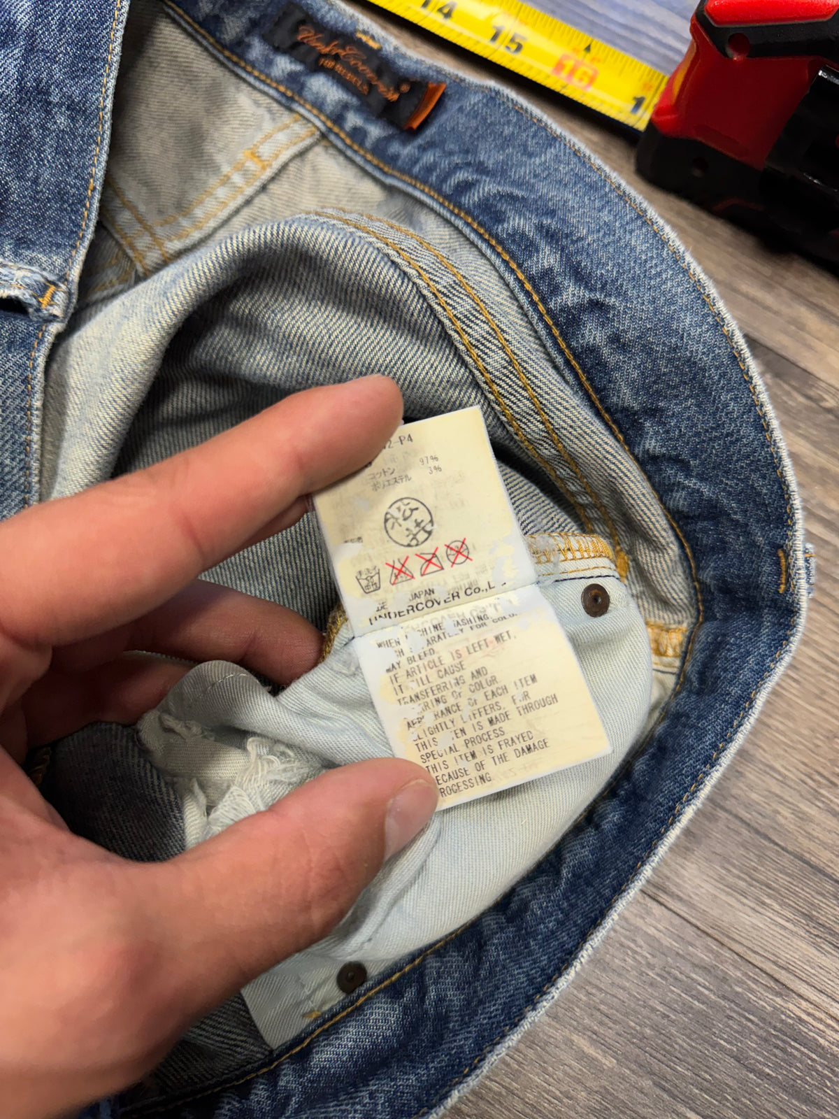UNDERCOVER ‘BAD APPLE’ DISTRESSED DENIM JEANS (3)