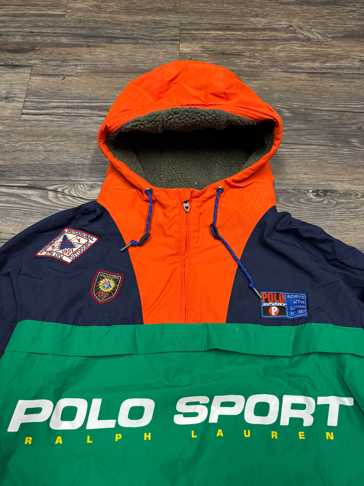POLO RALPH LAUREN COLORBLOCK OUTDOOR PATCH ANORAK JACKET *RARE (M)