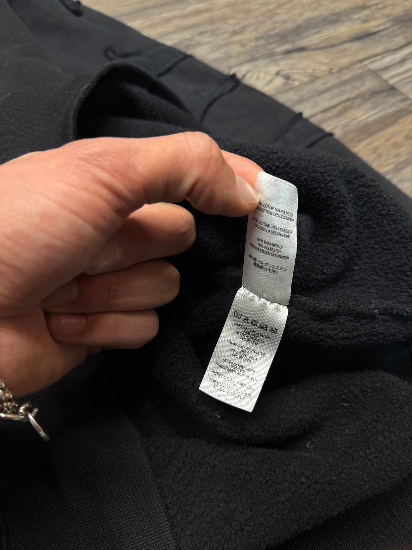 SUPREME SS22 BLACK APPLIQUE LOGO CREWNECK (M)