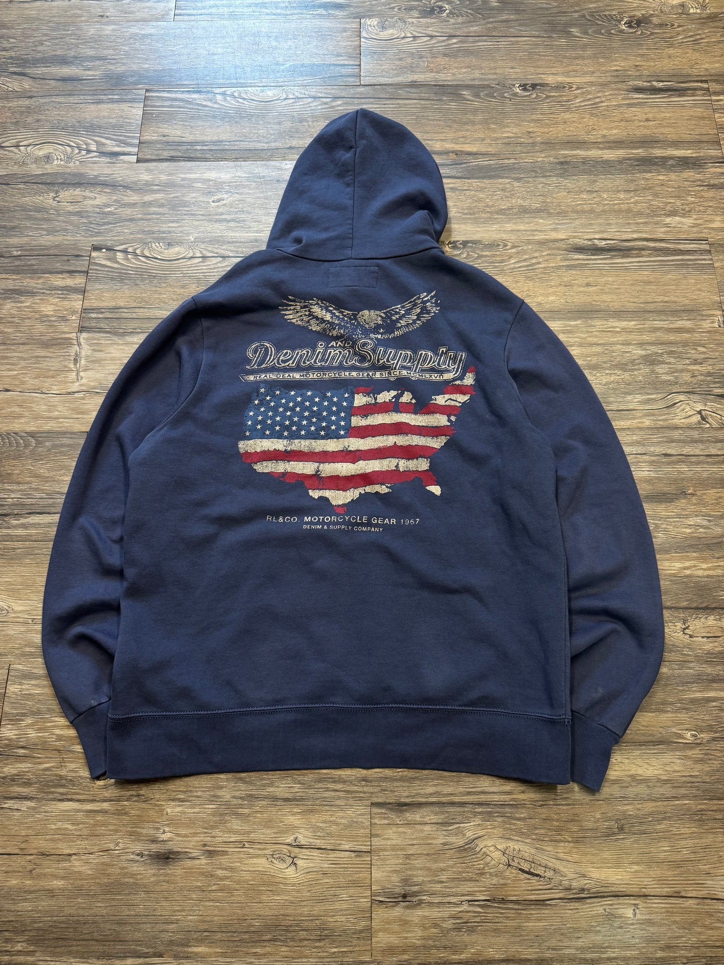 POLO RALPH LAUREN DENIM & SUPPLY AMERICAN GRAPHIC HOODIE (M)
