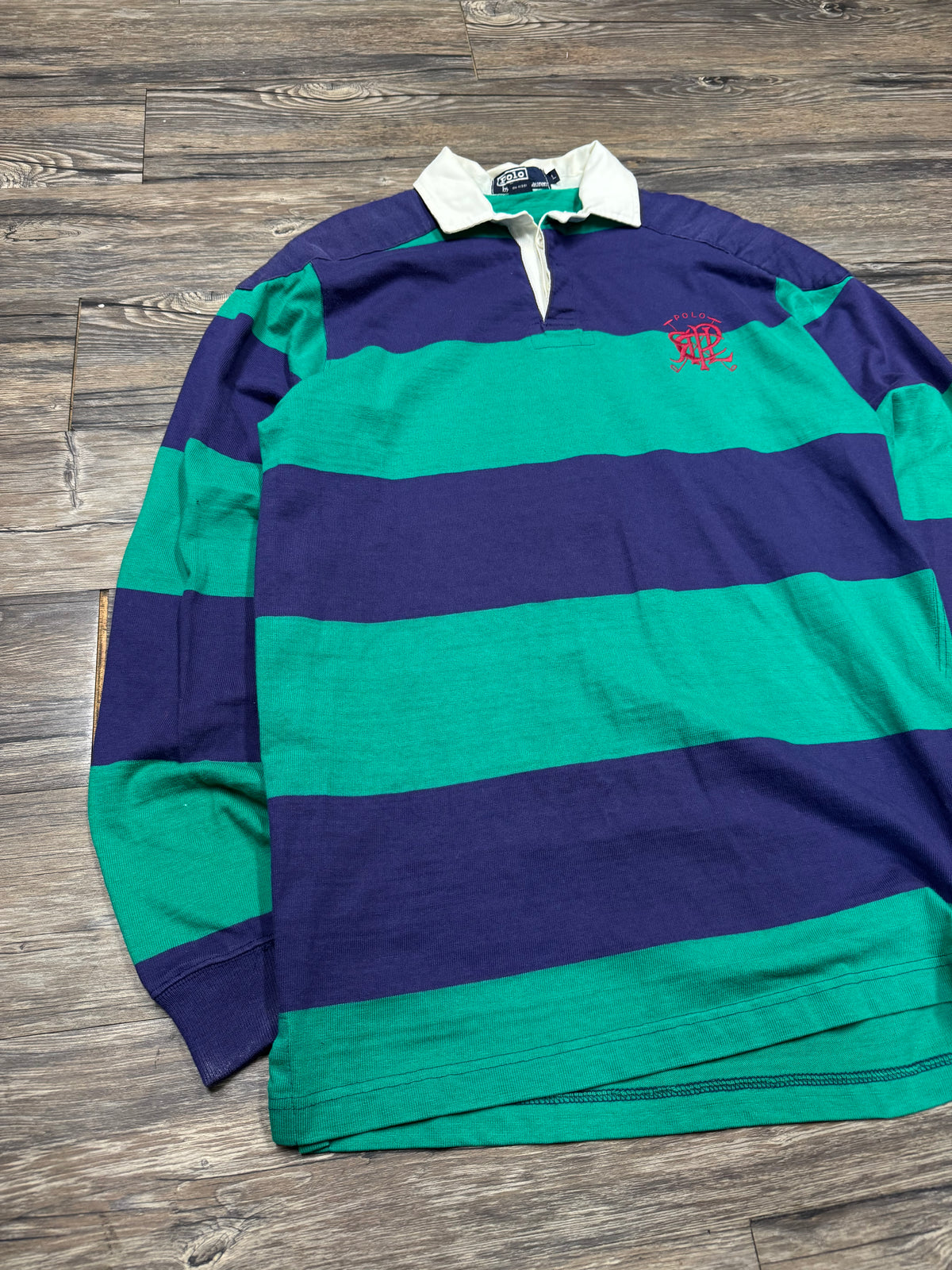 POLO RALPH LAUREN STRIPED RUGBY SHIRT (L)