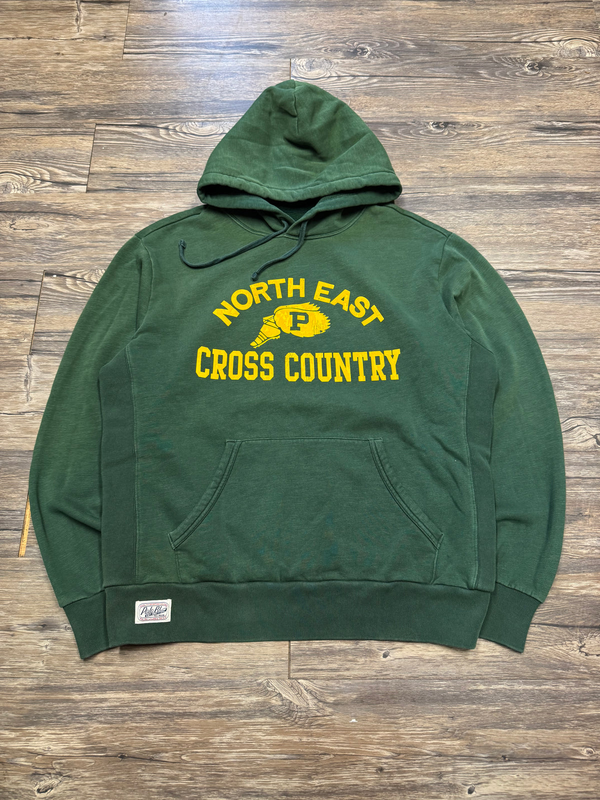 POLO RALPH LAUREN FOREST GREEN CROSS COUNTRY PULLOVER HOODIE (L)