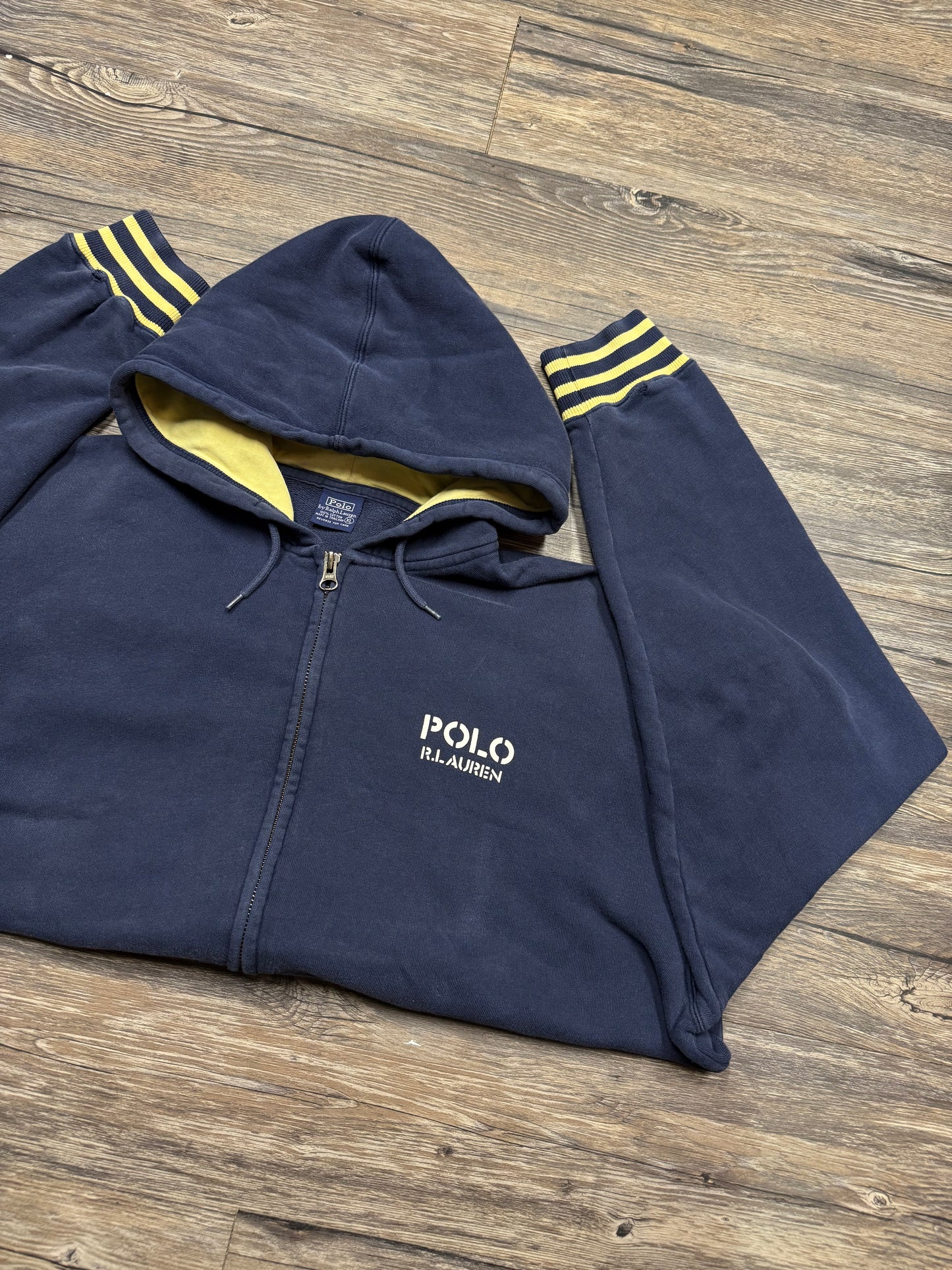 VINTAGE POLO RALPH LAUREN ZIP UP HOODIE (XL)