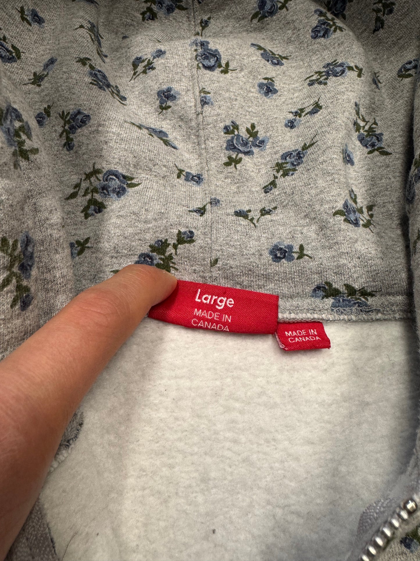 SUPREME SMALL BOX LOGO FLORAL ZIP UP (L)