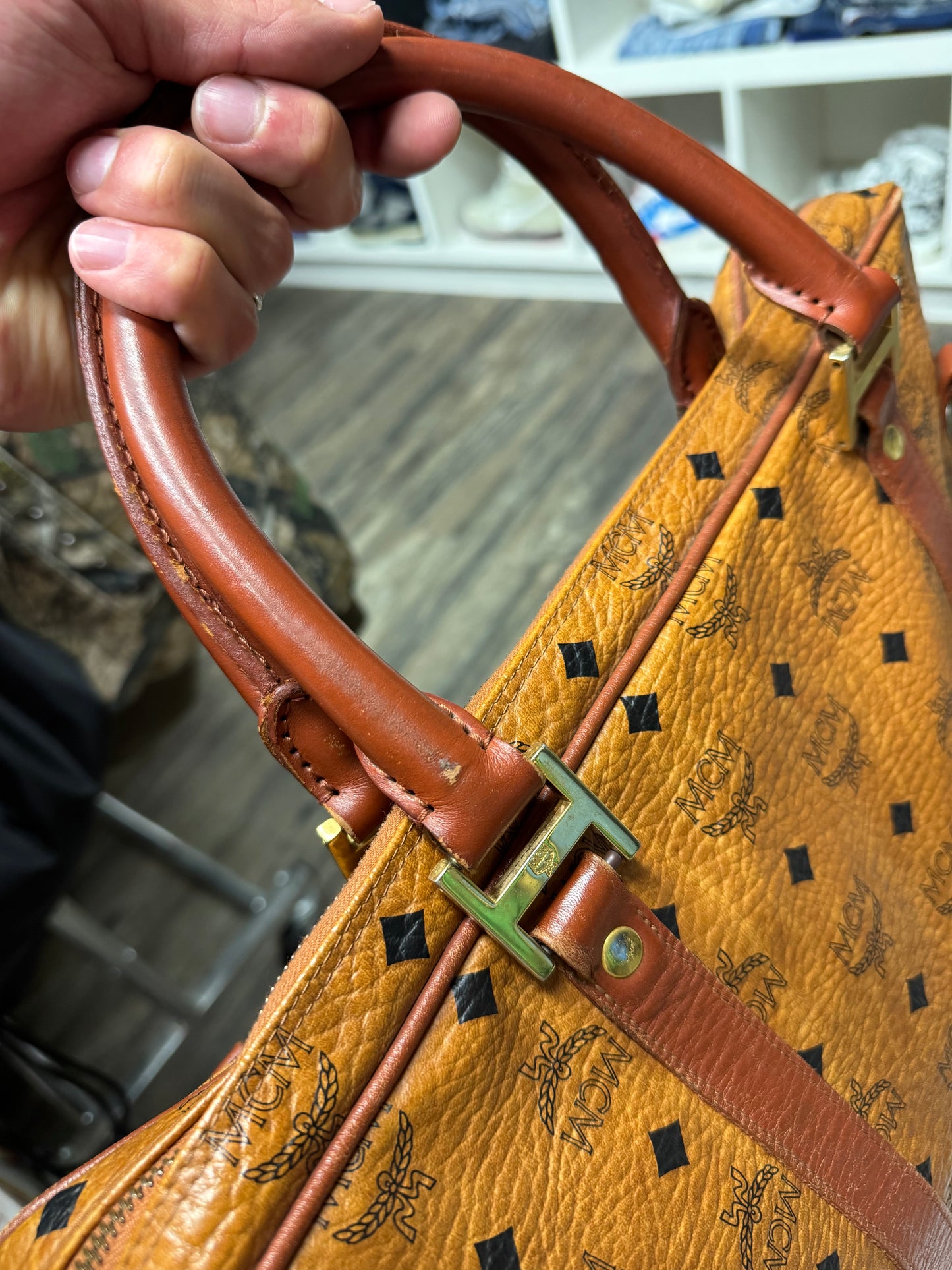 VINTAGE MCM MONOGRAM SHOULDER BAG (OS)