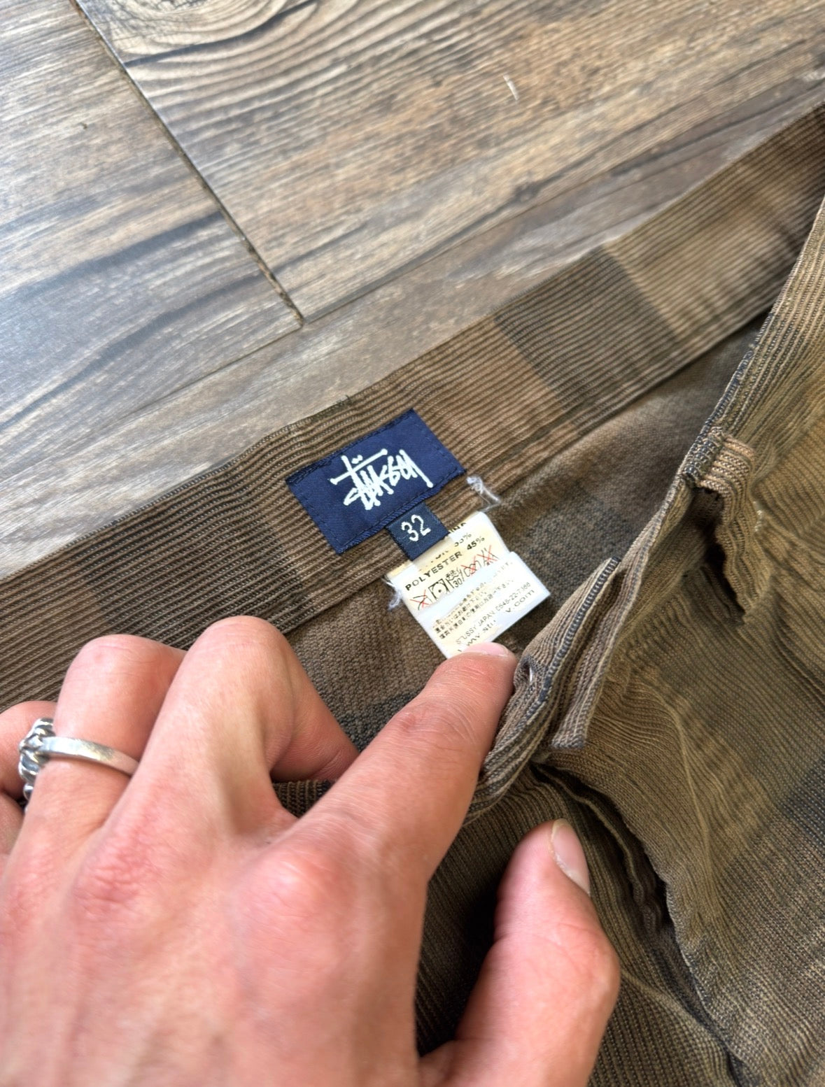 VINTAGE STUSSY PLAID CORDUROY PANTS (32)