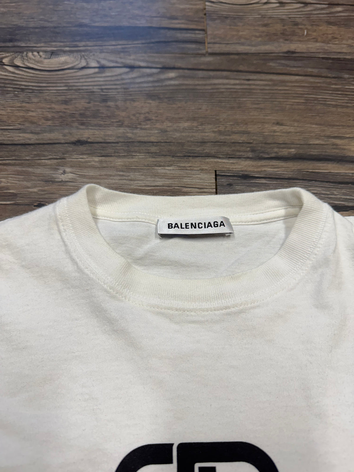 BALENCIAGA WHITE LOGO T-SHIRT (XS)