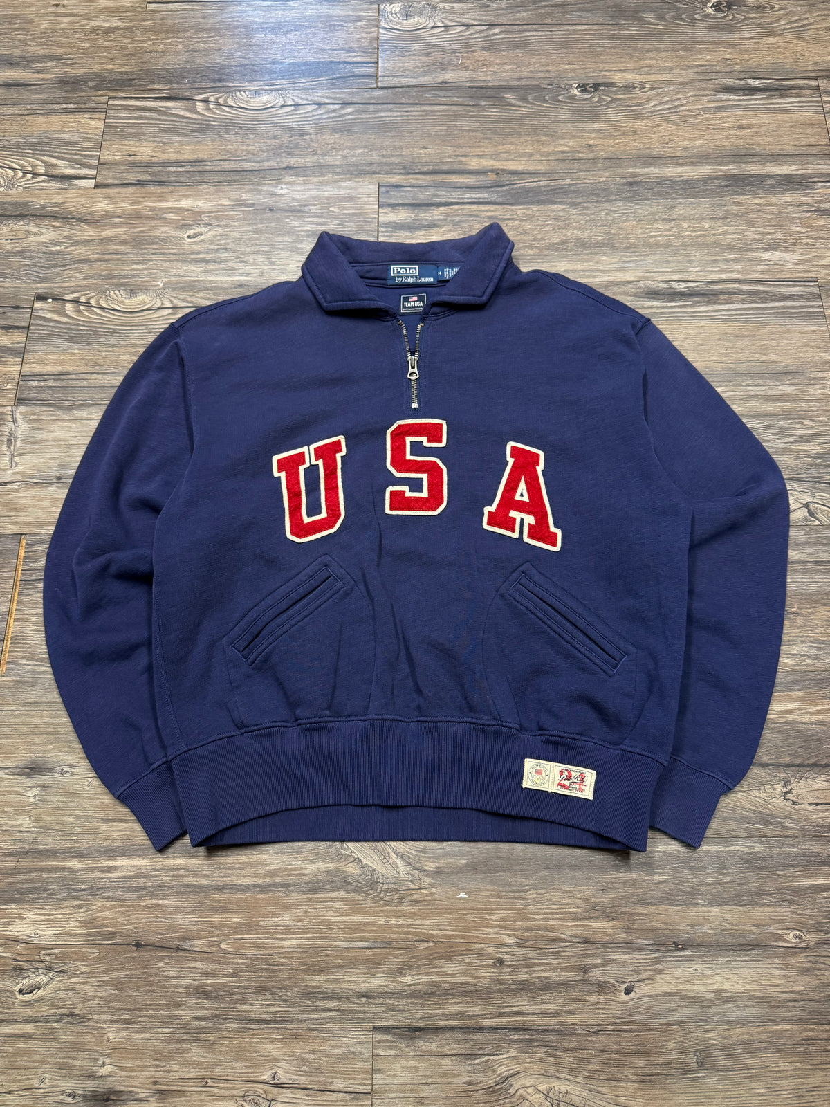POLO RALPH LAUREN "USA" QUARTER-ZIP (M)
